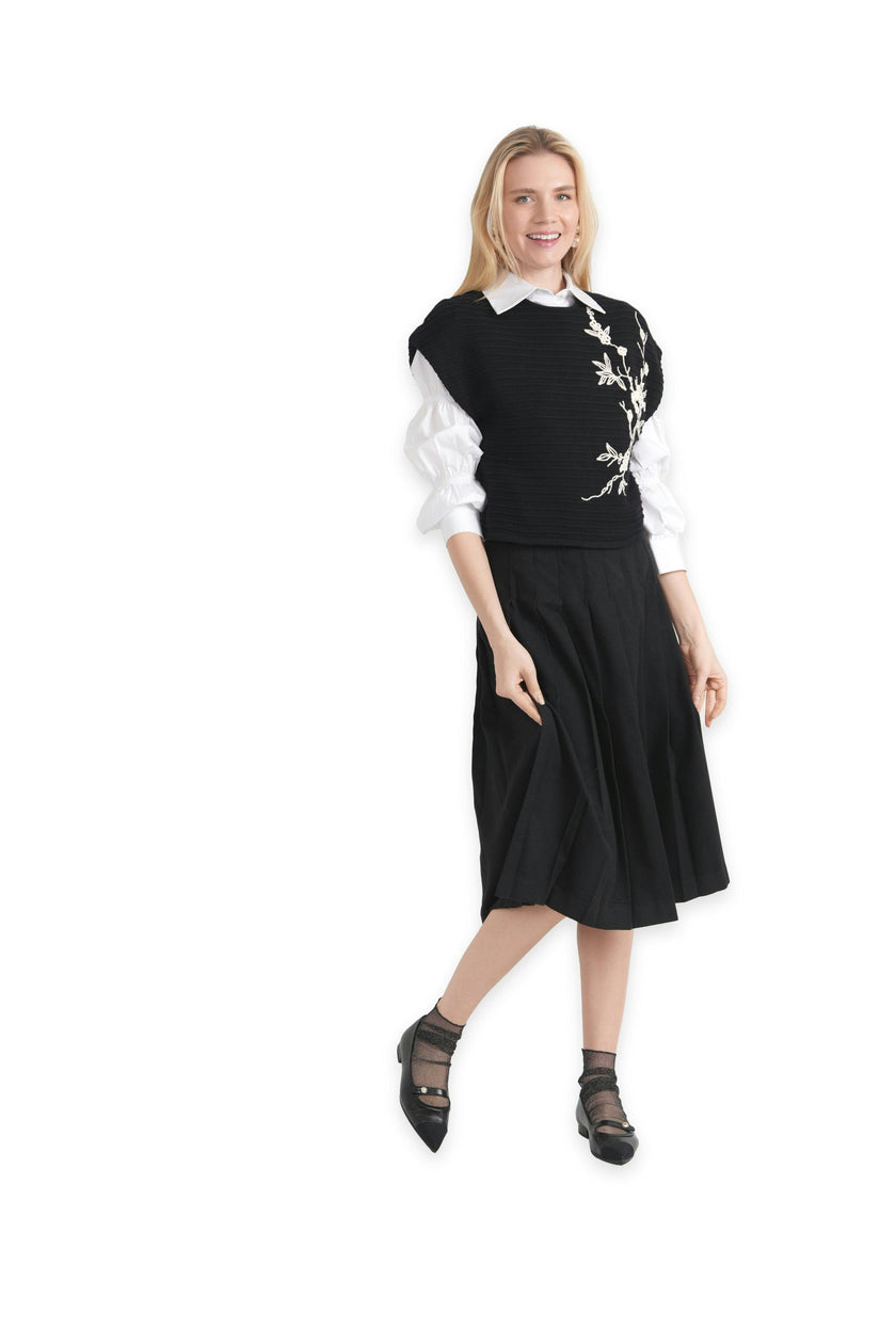Floral Applique Sweater Vest
