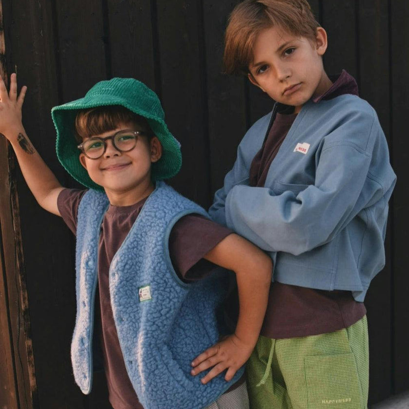 children's merino wool vest - ice blue