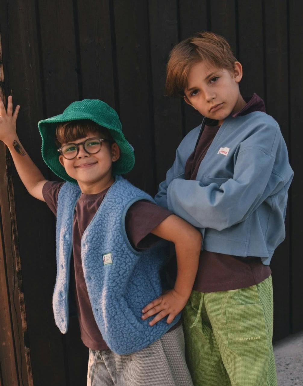 children's merino wool vest - ice blue