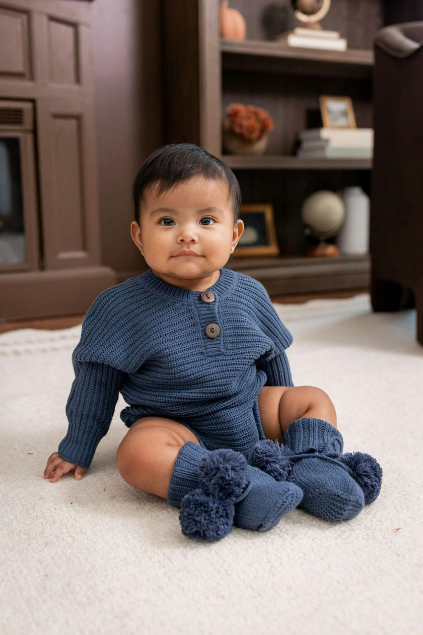 Chunky Knit Romper in Oxford