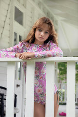 Long Sleeve One Piece Swimsuit with Side Ties