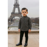 Plaid Collar Boys Shirt