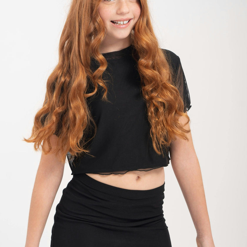 Girls 2 Piece Mesh Skirt Set