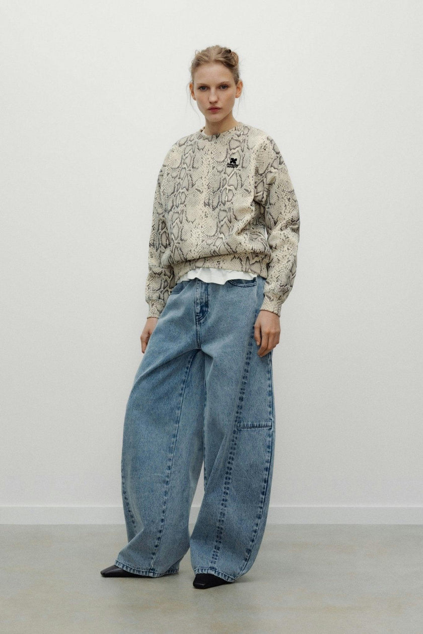 TNS Logo Woman Sweatshirt Snake Print