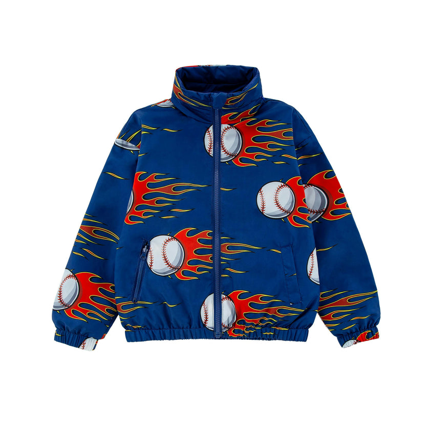 Max Reversible Rain Jacket Windbreaker, Baseball Fire