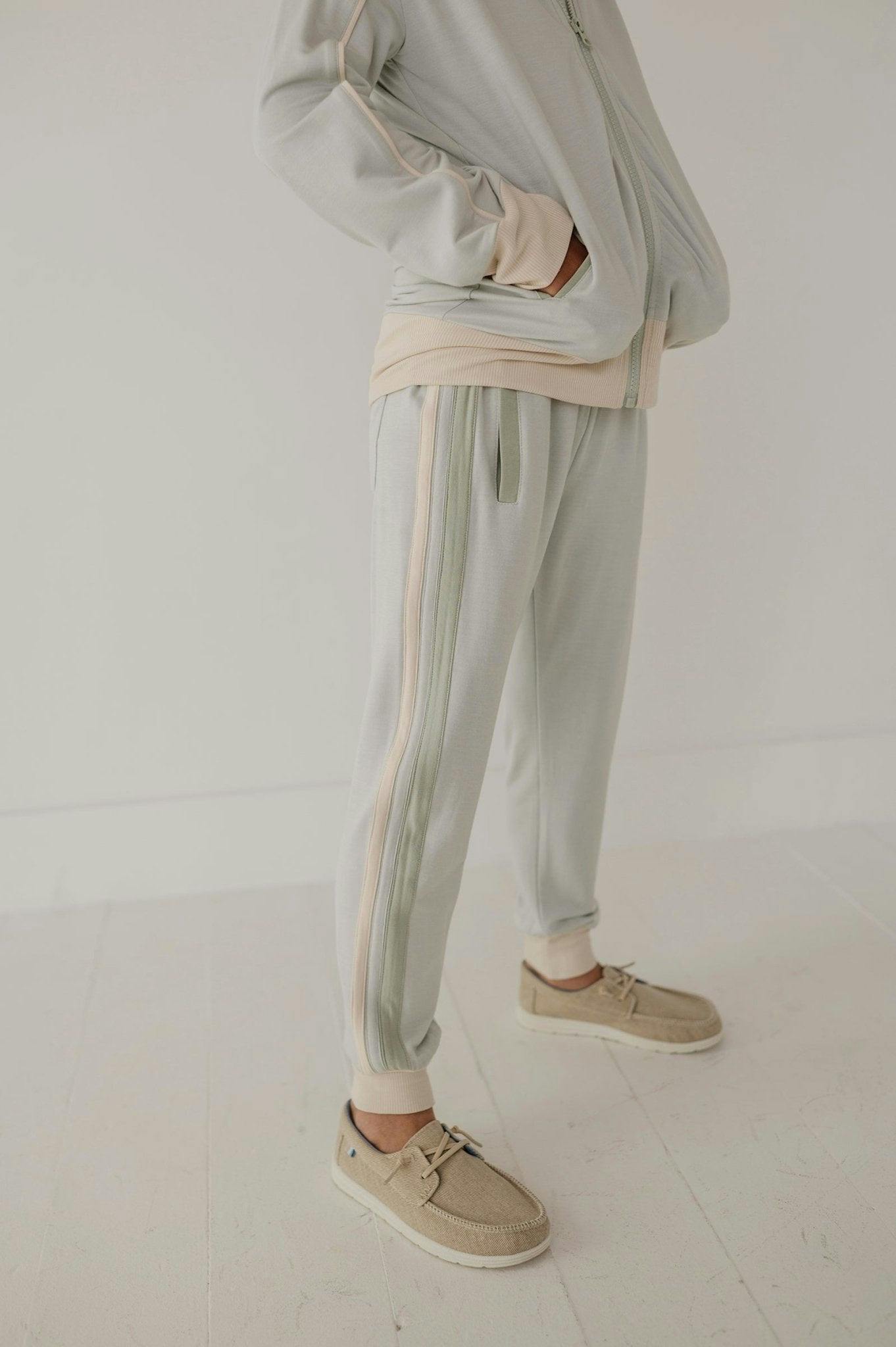 Track Striped Jogger Desert Sage