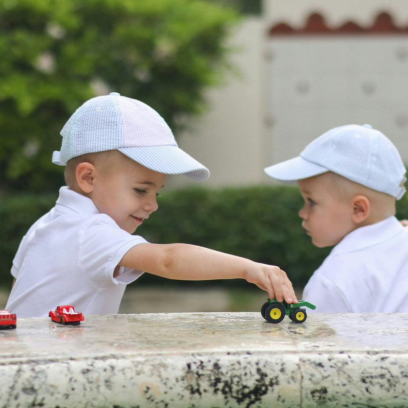 Customizable Seersucker Baseball Hat