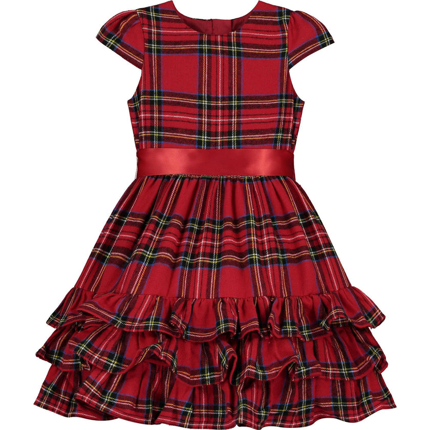 Arabella Frill Plaid Tartan Girls Party Dress