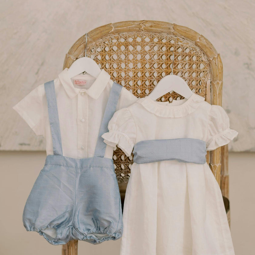 Vega Ceremony Baby Girl Set with Silk Sash