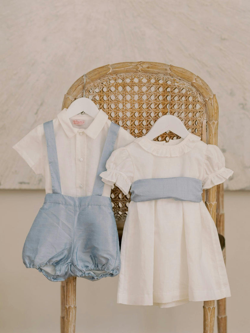 Vega Ceremony Baby Girl Set with Silk Sash