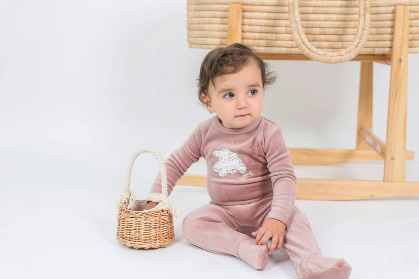 Snap Front Velour Romper