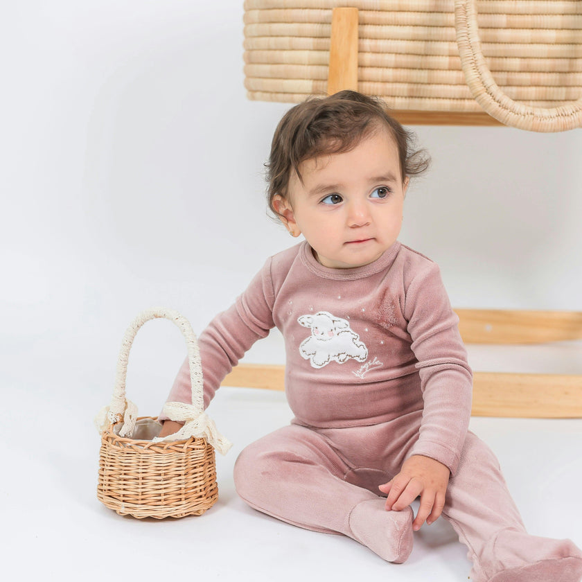 Print Velour Onesie Blossom