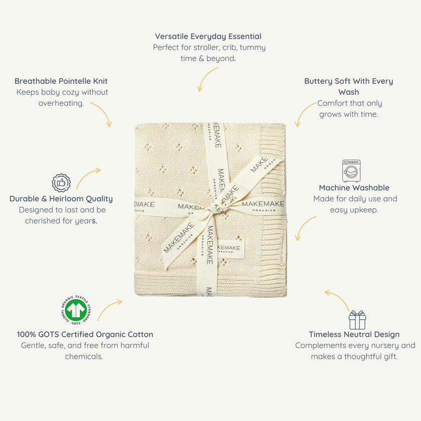 Organic Baby Blanket Pointelle