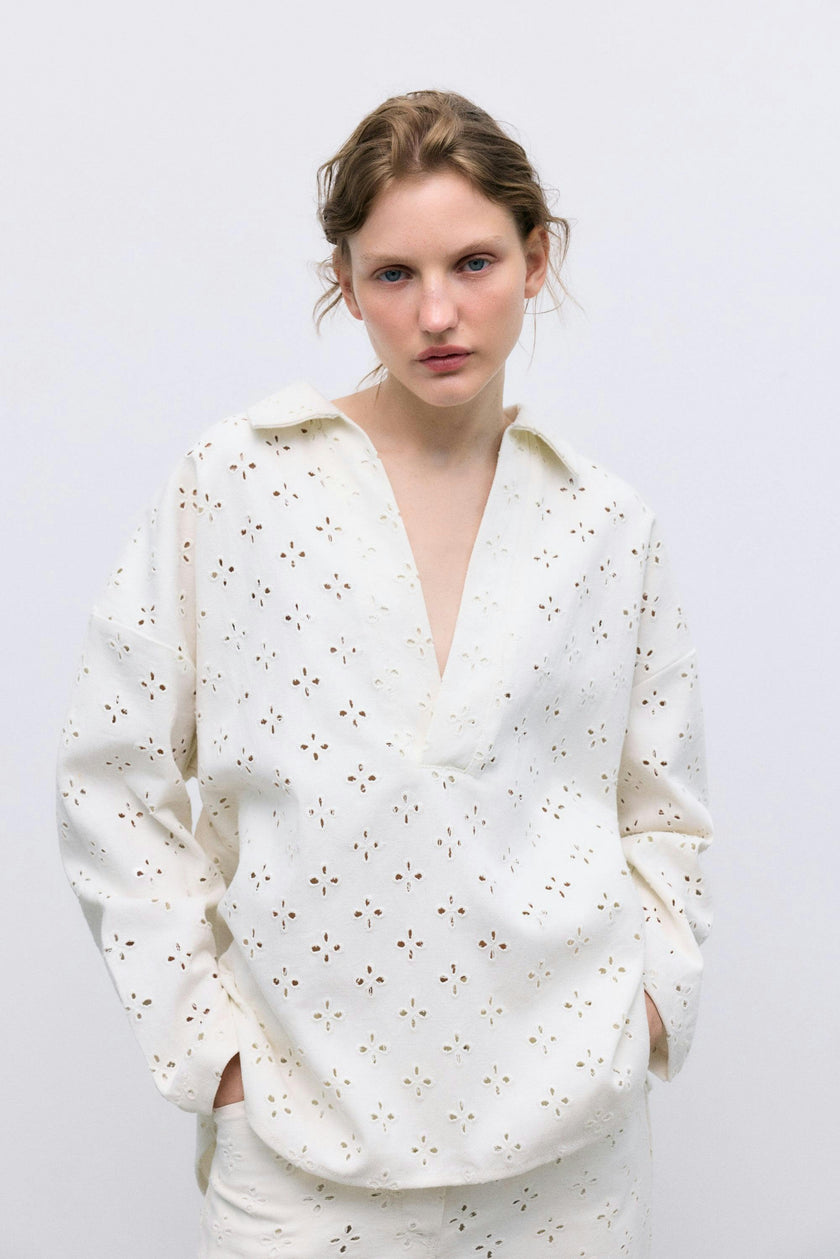 Camelia Woman Blouse Pure Cloud Denim