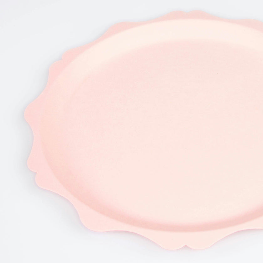 Pink Decorative Edge Compostable Side Plates