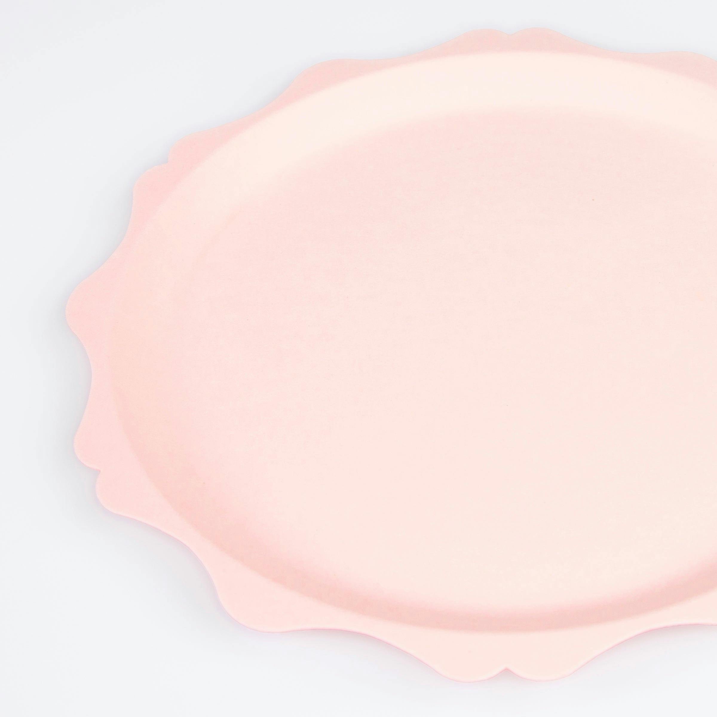 Pink Decorative Edge Compostable Side Plates