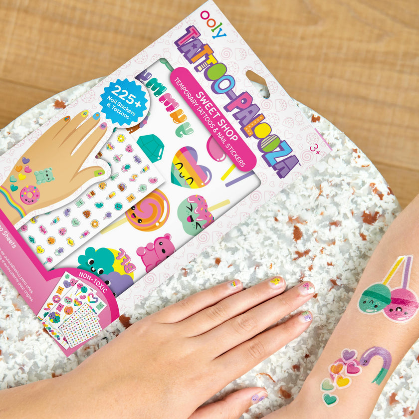 Tattoo-Palooza Temporary Tattoos & Nail Stickers - Unicorns & Rainbows - 225+