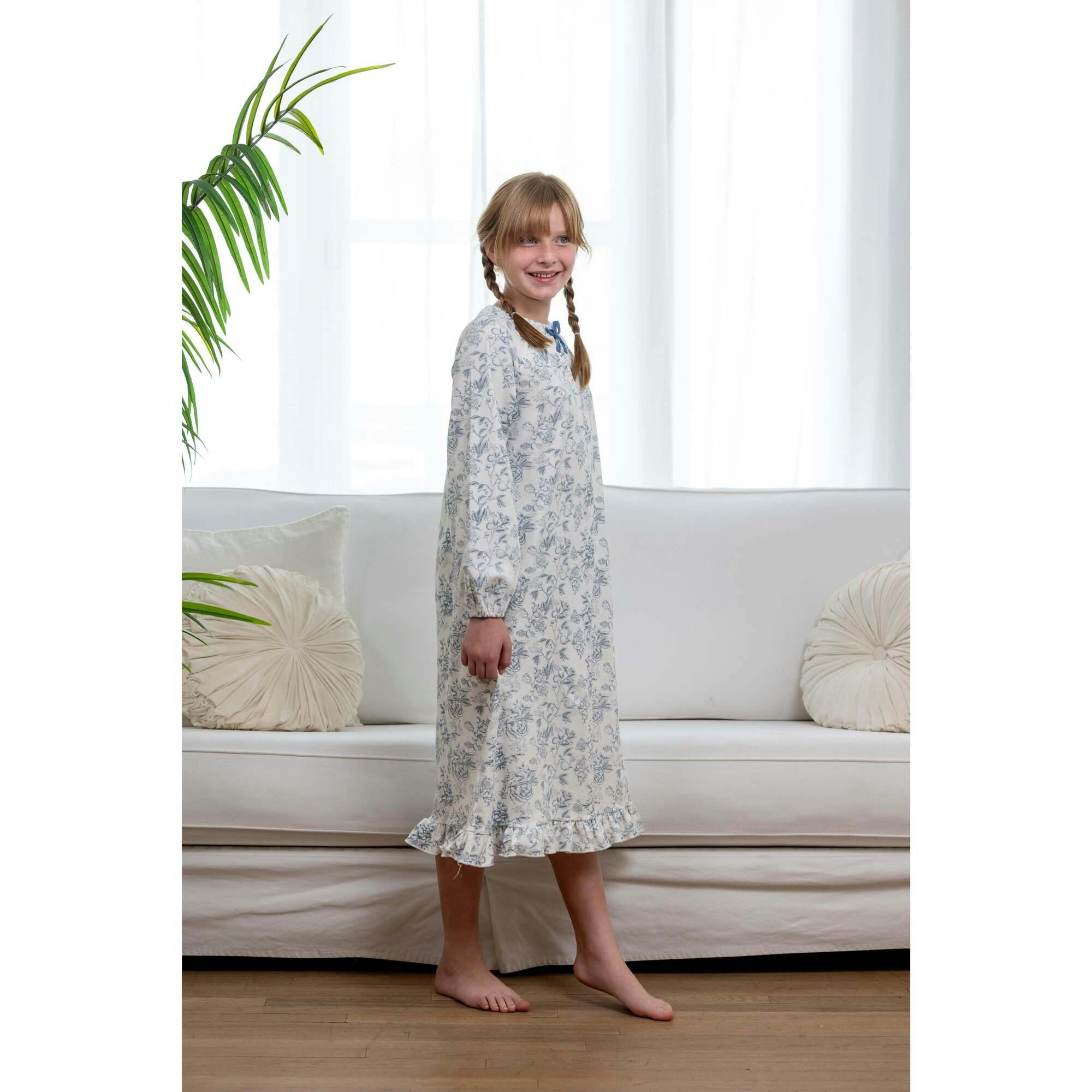 Toile Nightgown, Blue