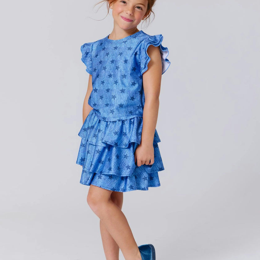 Girls Hi-Shine Tiered Skirt