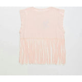 BIRDS FRINGE TOP BLUSH