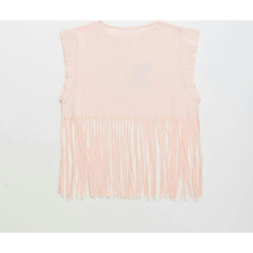BIRDS FRINGE TOP BLUSH