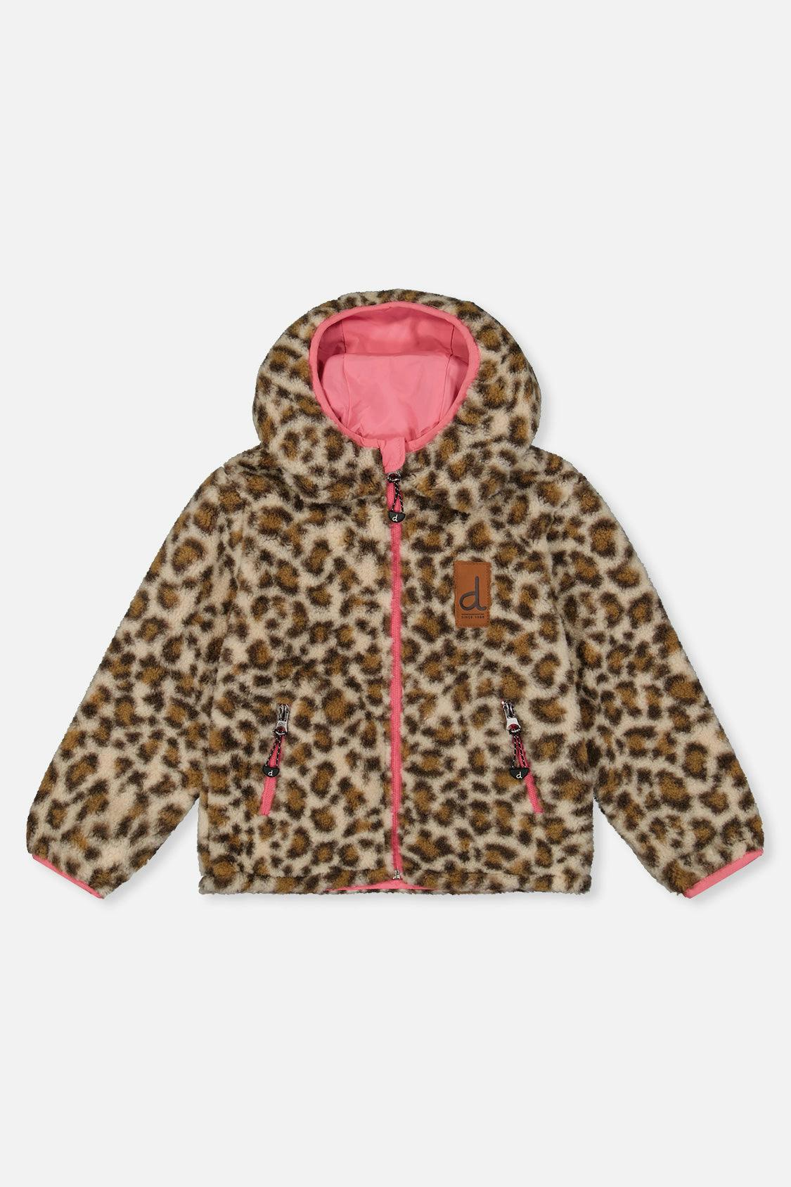 Reversible Mid-Season Jacket Pink And Leopard