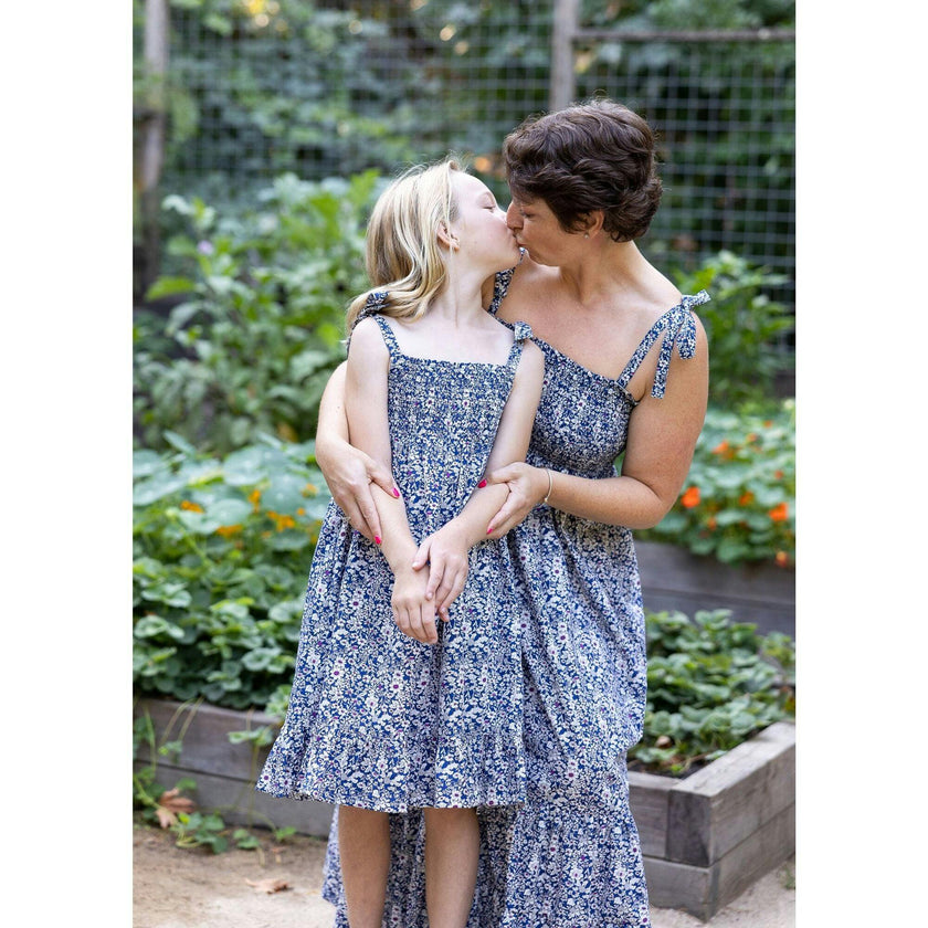 Queen B....India WOMEN'S Smocked Shoulder Tie Maxi Dress