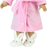 Sophia’s White Bunny Slippers with Rabbit Ears for 18" Dolls