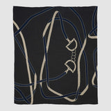 Cotton Sustainable Knit Patterned Throw Blanket - Equestrian Tack