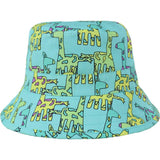 Reversible Adventurer Hat, Giraffe/turquoise