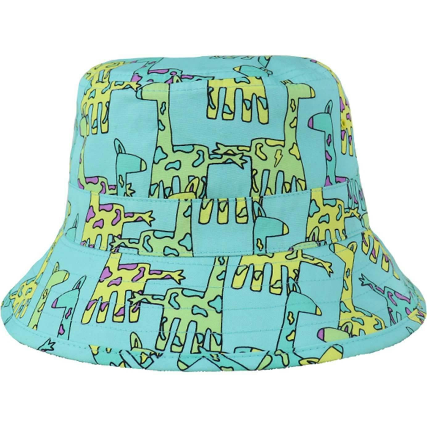Reversible Adventurer Hat, Giraffe/turquoise