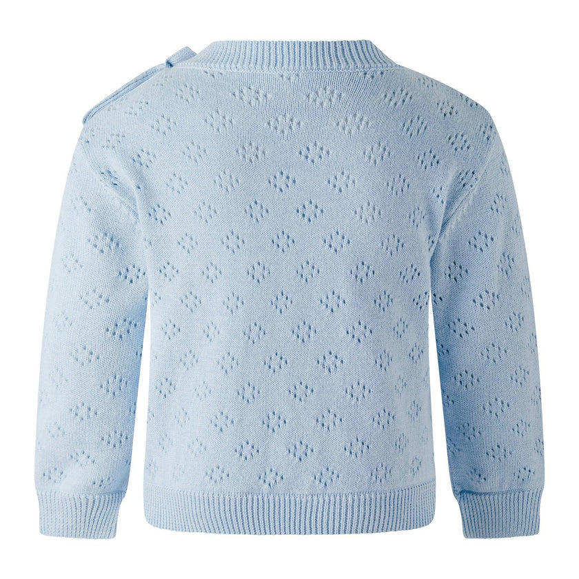 Blue Pointelle Sweater & Legging Set