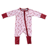 Long Sleeve Zip Romper Hair Bow