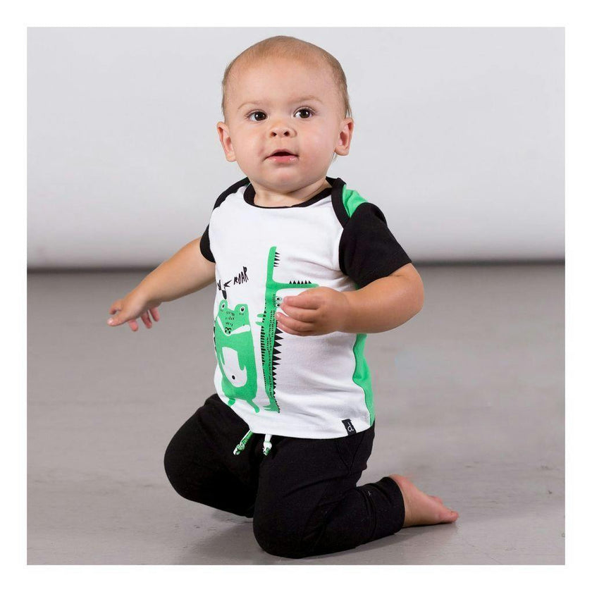 White Croc Friends T-shirt & Pant Set