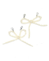 Packed Party Better with a Bow White Pearl Shoe Charms - Faux Pearl-Studded Bow Shoe Charms with Lobster Clips for Sneakers, 2.75x3.3 Inch