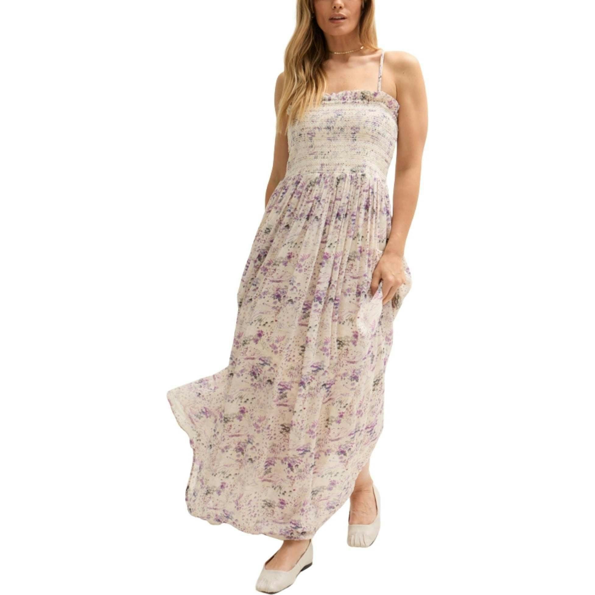 Annie Smocked Print Maxi Dress