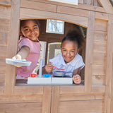 Timberwood Wooden Outdoor Playhouse With Kitchen And Barn Doors