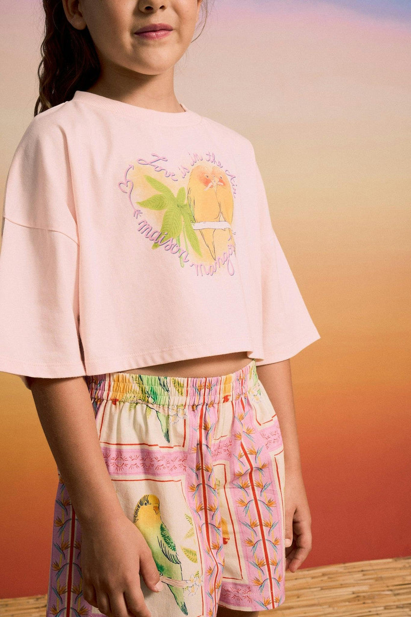 BIRDS PATCHWORK SHORTS BLUSH
