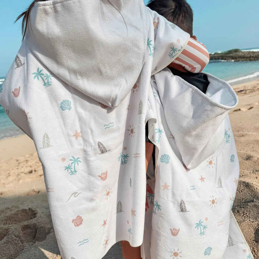 Kids Hooded Beach Poncho - Quick Dry Pool & Swim Towel