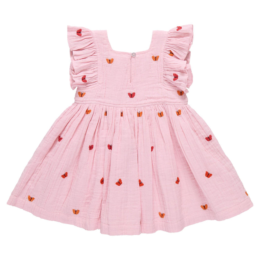 Girls Elsie Dress - Butterfly Embroidery