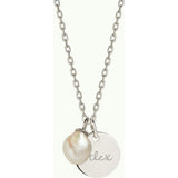 Personalized Pearl Drop Necklace, Sterling Silver