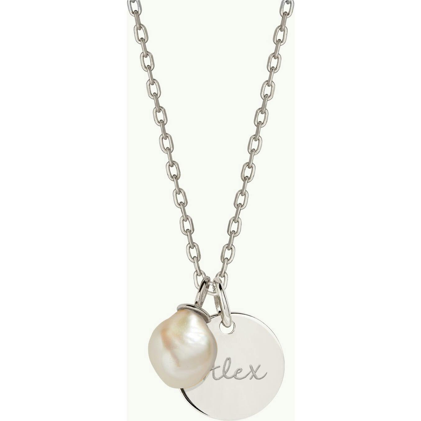 Personalized Pearl Drop Necklace, Sterling Silver