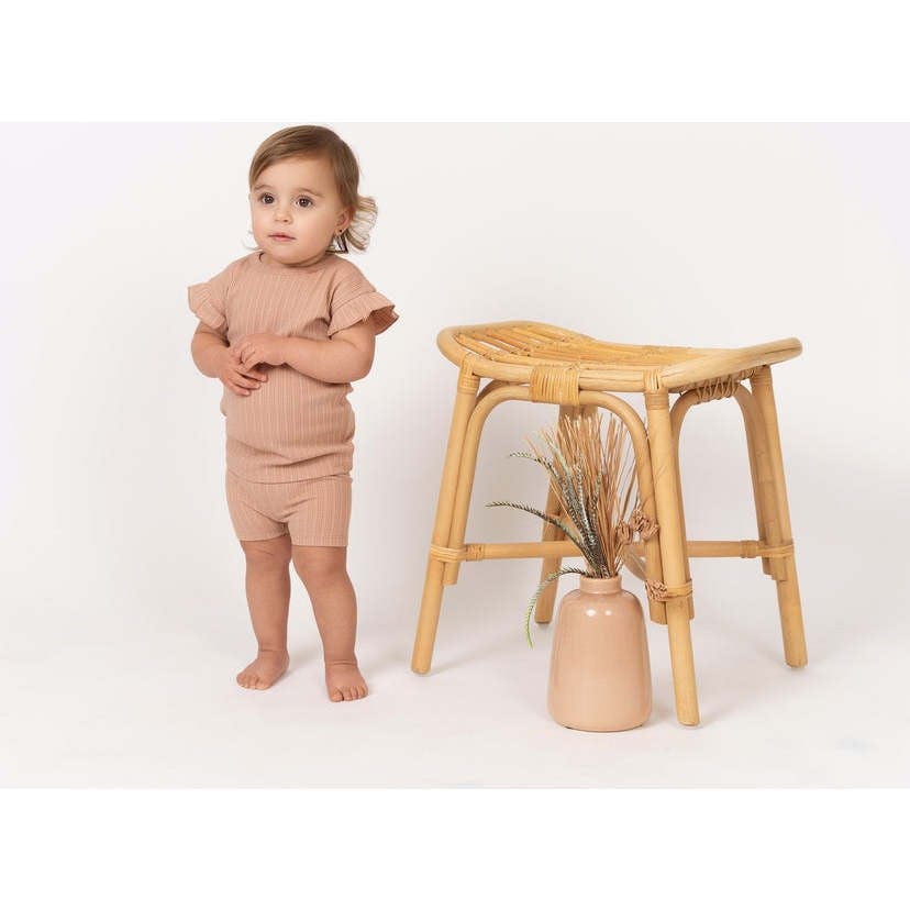Ruffle Ladder Stripe Short Set