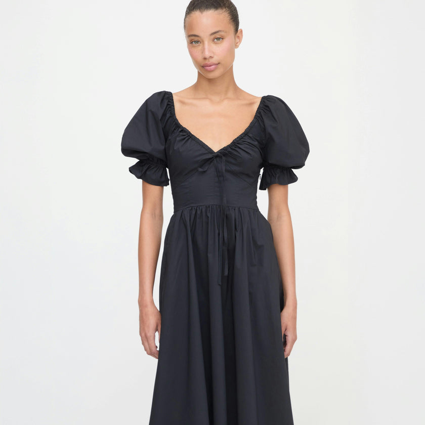 The Ophelia Dress - Black Cotton Voile