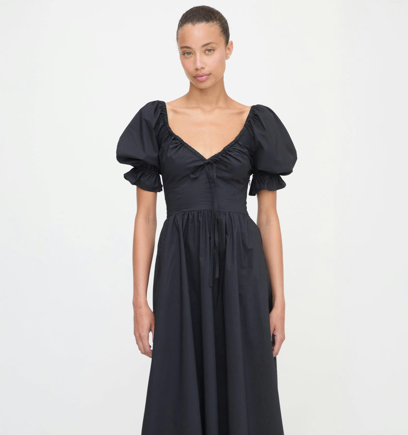 The Ophelia Dress - Black Cotton Voile