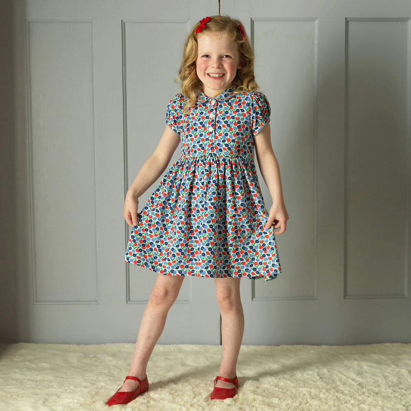 Blue Poppy Jersey Dress