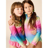 Long Sleeve One-Piece Swimsuit, Multi