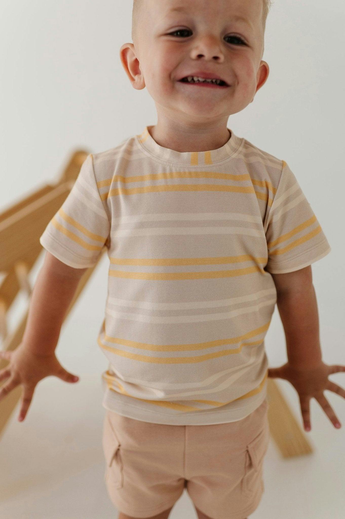 Boy's Short Sleeve Tee in Multi Stripe