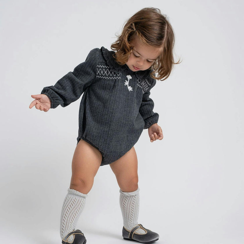 Herringbone Stretch Bubble Black