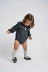 Herringbone Stretch Bubble Black